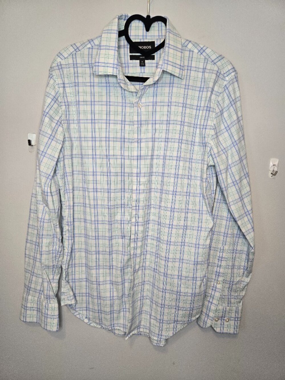 Bonobos Slim Fit Button Down Blue Green Plaid Size Small